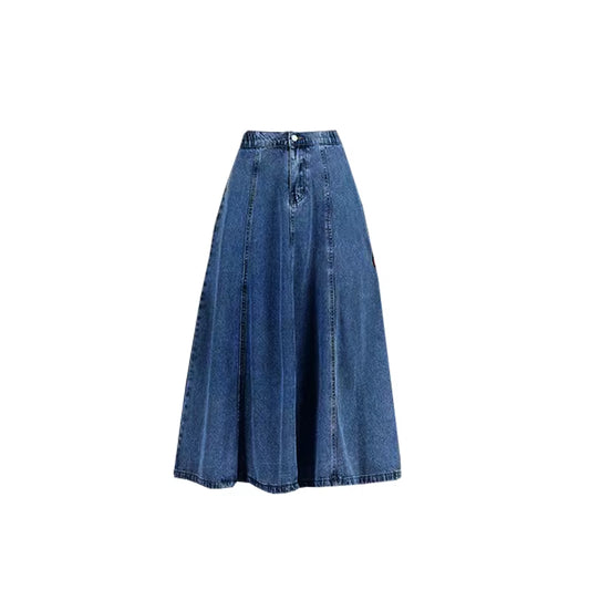 OEM Women's Long Denim Skirt Dress for Spring and Autumn